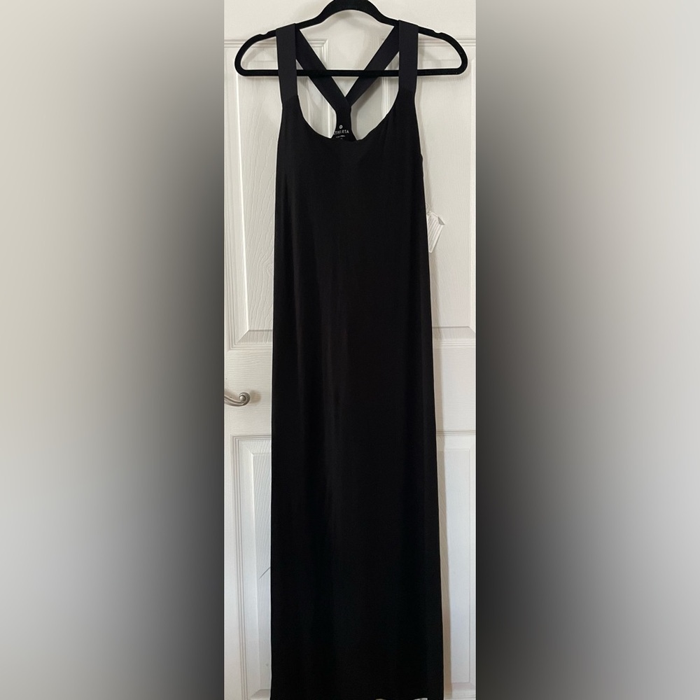 Athleta Classic Black Maxi Sleevless Maxi Dress MP - Picture 4 of 4